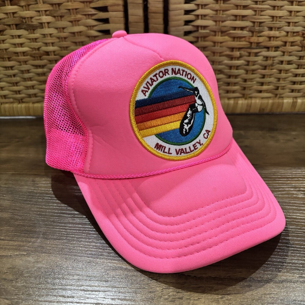 Aviator Nation North Shore Hat Adult One Size Pink Snap Back Trucker Adjustable